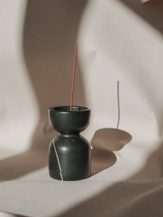 Black Marble Holder - 3-In-1 - Black 4.5"