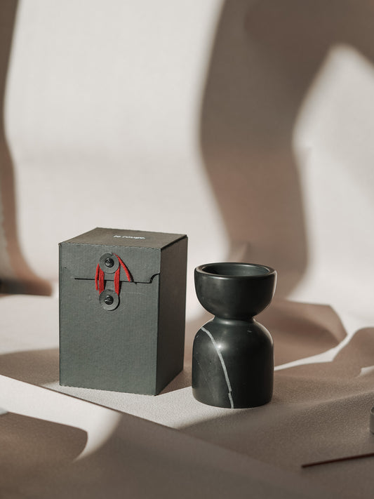 Black Marble Holder - 3-In-1 - Black 4.5"